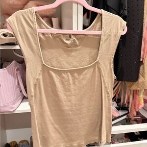 FP Movement by Free People Square Neck Sleeveless Tank - Beige